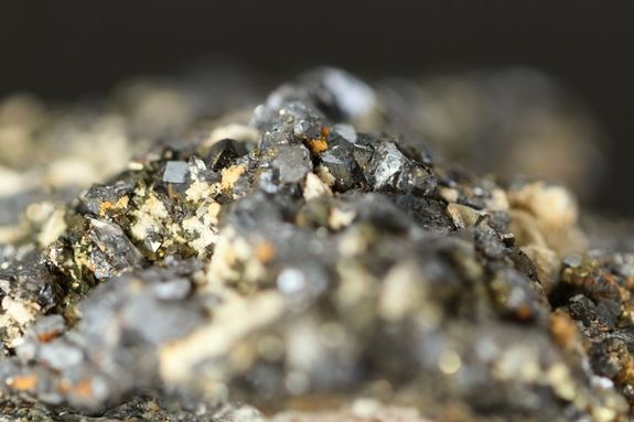 aw natural polymetallic ore with pyrite - chalcopyrite - galena and sphalerite